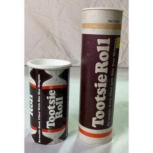 Vintage Tootsie Roll Coin Banks Lot of 2 Cardboard Candy Container Banks